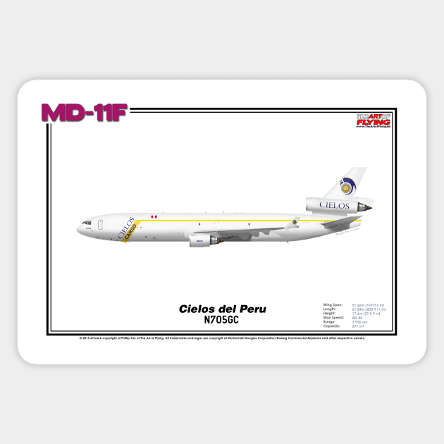 McDonnell Douglas MD-11F - Cielos del Peru (Art Print) Sticker by TheArtofFlying